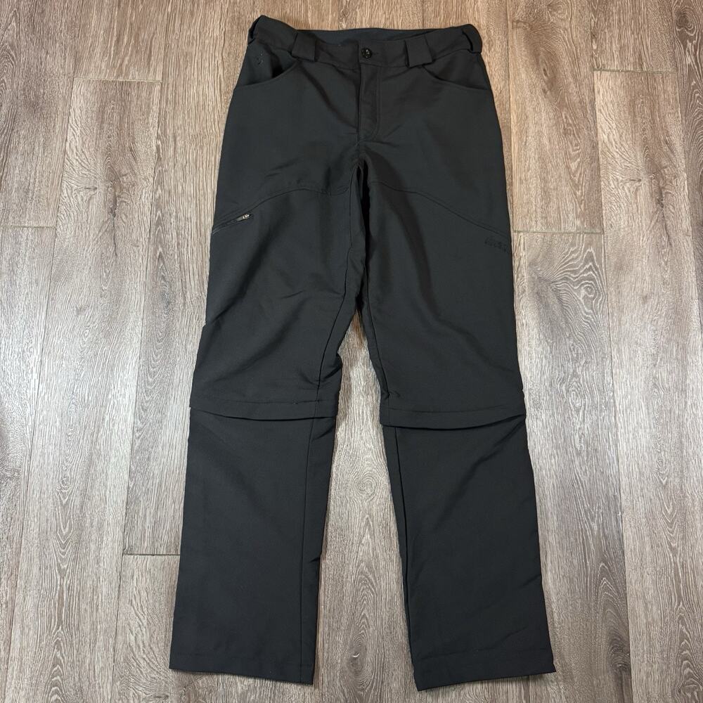 Mens Medium Showers Pass Pants Convertible Zip Off Cycling Bike black softshell
